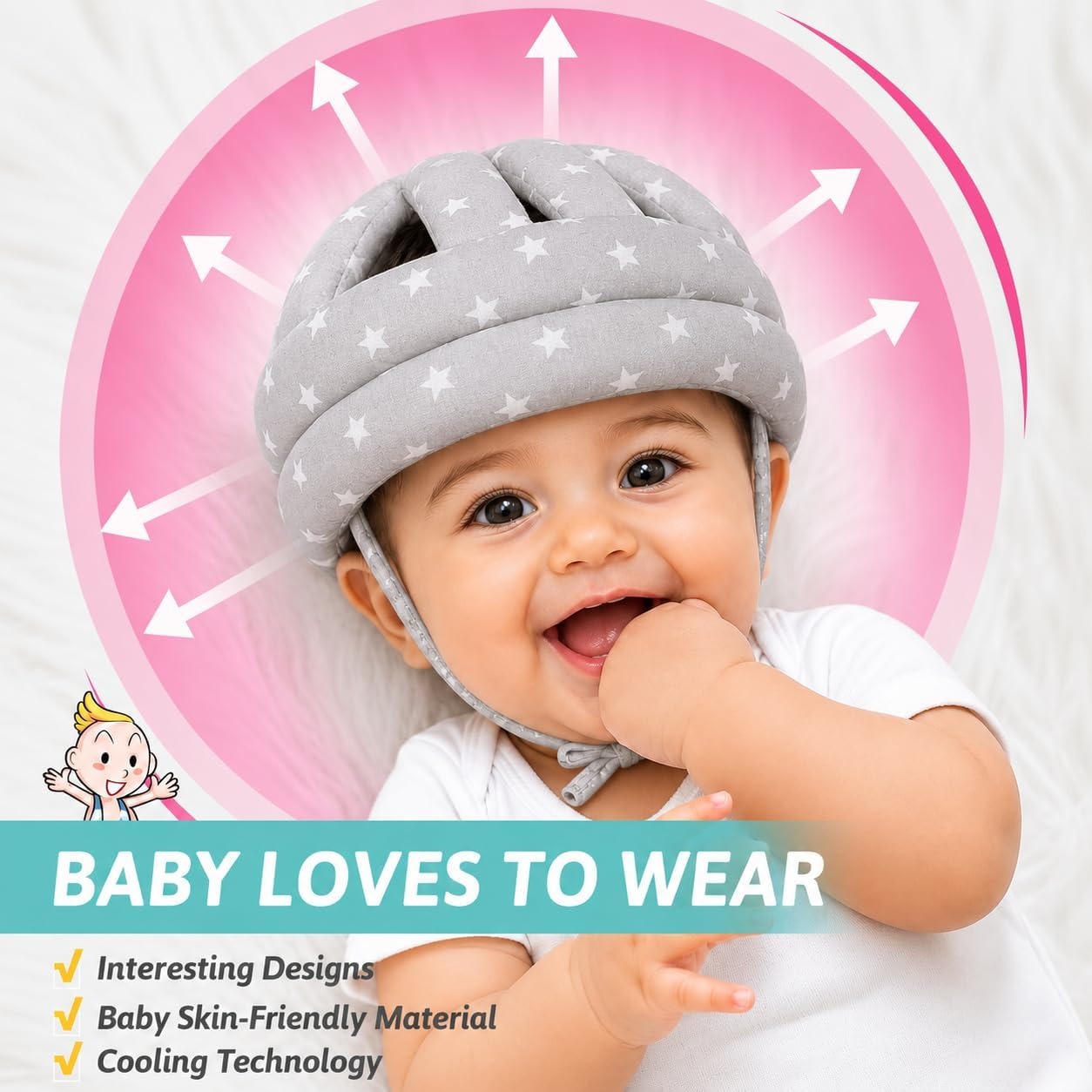 Baby Safety Combo | Head Protector Helmet & Baby Backpack | BabyCove